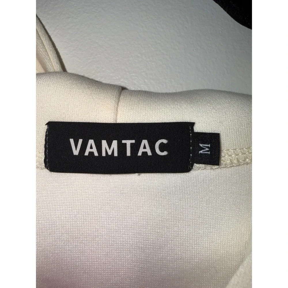 VAMTAC Dark Harvest Star Embroidered Oversized Hoodie Pullover Cream Pink Medium
